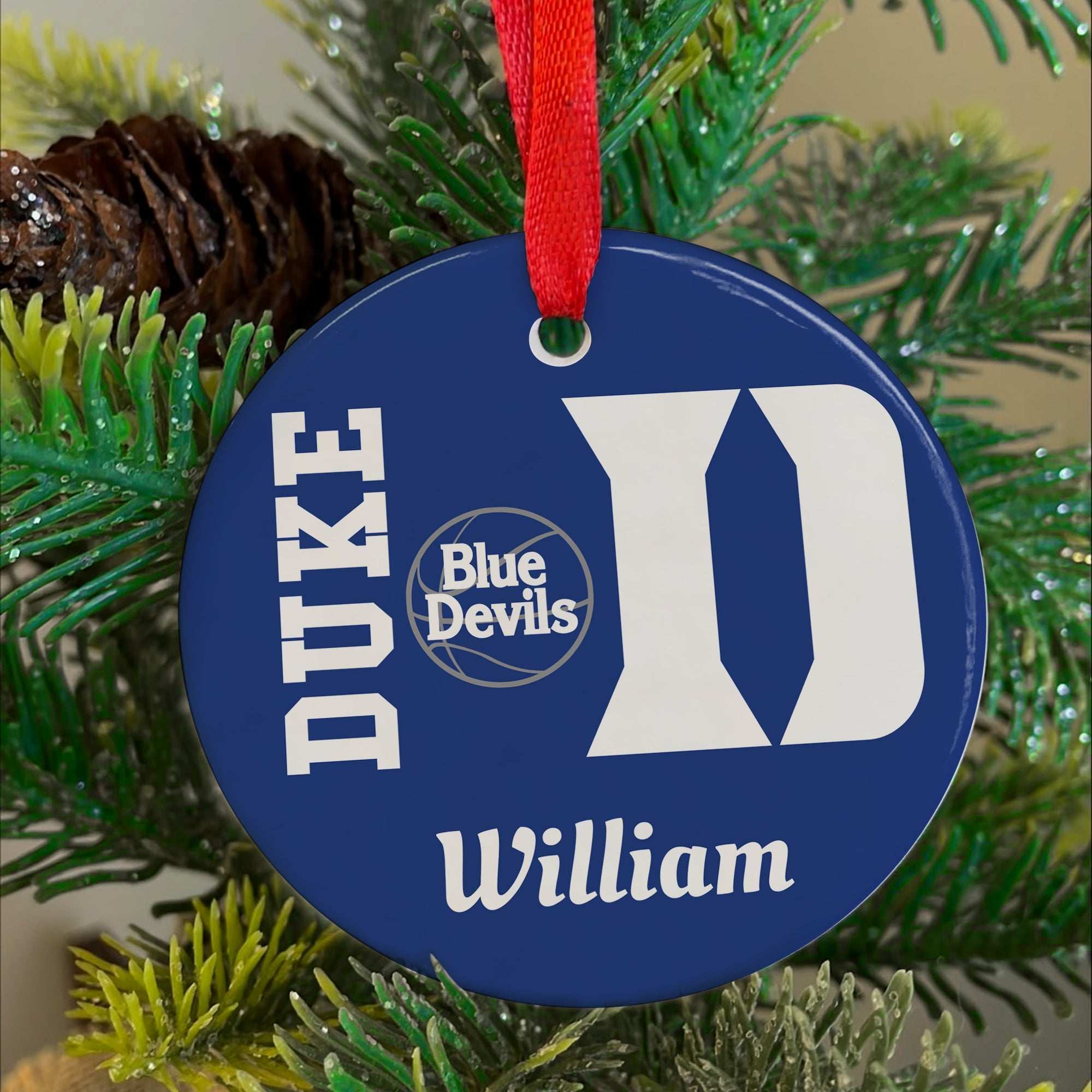 Custom Duke Ornaments, duke blue devils ornaments, Fathers Day Gift, ceramic ornament décor, Personalized gifts