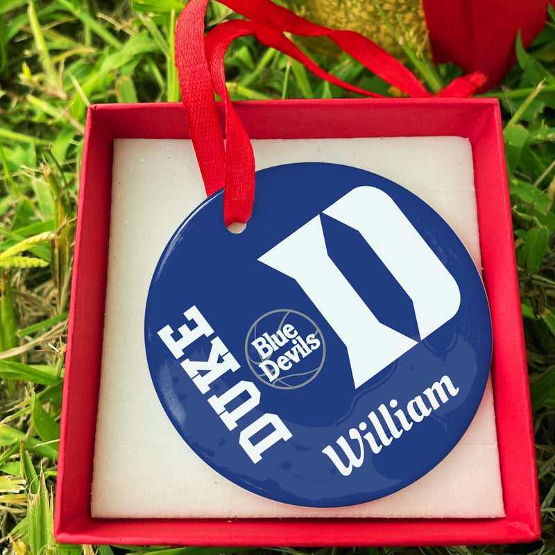 Custom Duke Ornaments, duke blue devils ornaments, Fathers Day Gift, ceramic ornament décor, Personalized gifts