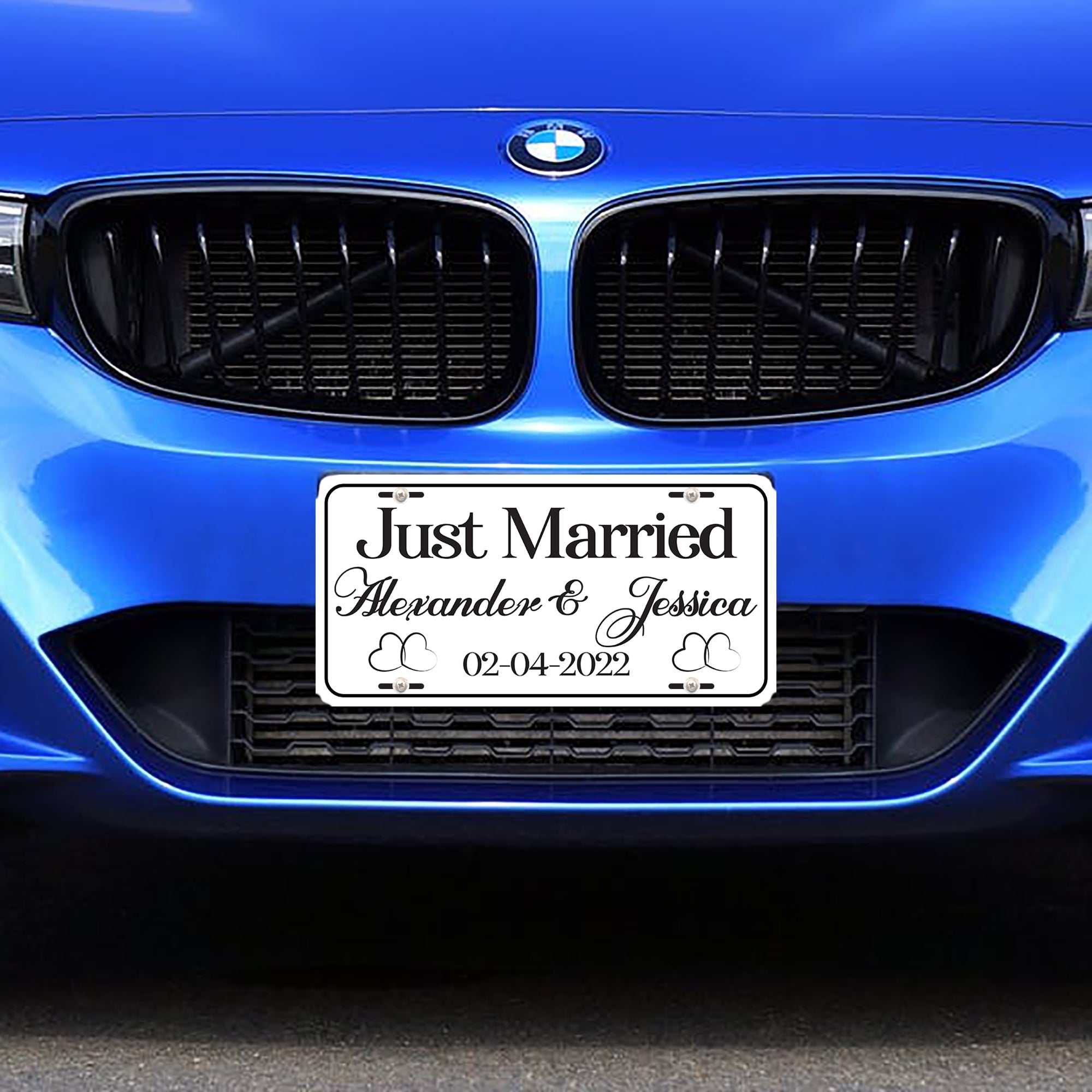 Just Married License Plate- Just Married- Mr. Mrs., Bride, Groom- Personalized Gifts- Wedding Gift- Shower Gift- Couples Shower- Car Tag