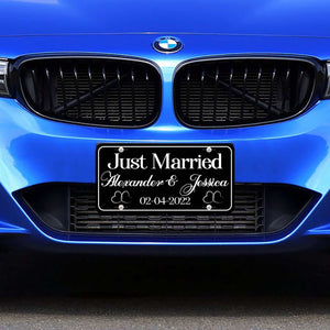 Just Married License Plate- Just Married- Mr. Mrs., Bride, Groom- Personalized Gifts- Wedding Gift- Shower Gift- Couples Shower- Car Tag