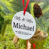 Mr and Mrs ornament, personalized ceramic ornament, couples ornament, wedding ornament, anniversary gift, newlywed gift