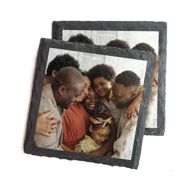 Custom Photo Coasters Wedding Gift Photo Slate Coasters Mother's Day Gift, Picture Slate Coaster, Beverage Black Coasters