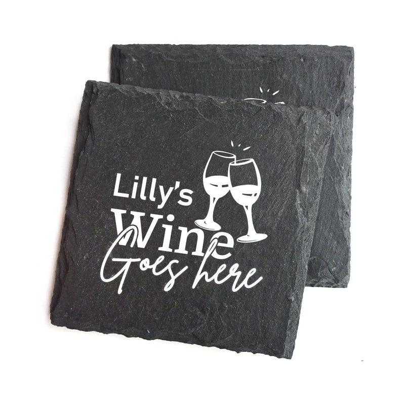 Custom Slate Coaster, Personalised Your Drink Coaster Here, Tea, Coffee, Gin, Beer, Wine, Whisky, Uv Printed Gift, Wedding, Anniversary Gift, Black Coaster