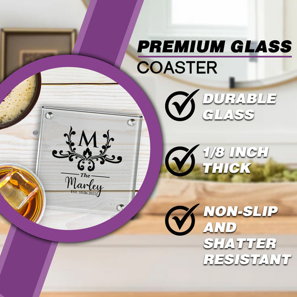 Glass Coasters For Drinks, Glass Coasters, Glass Coaster Set of 2, Create Your Own: Glass Coasters
