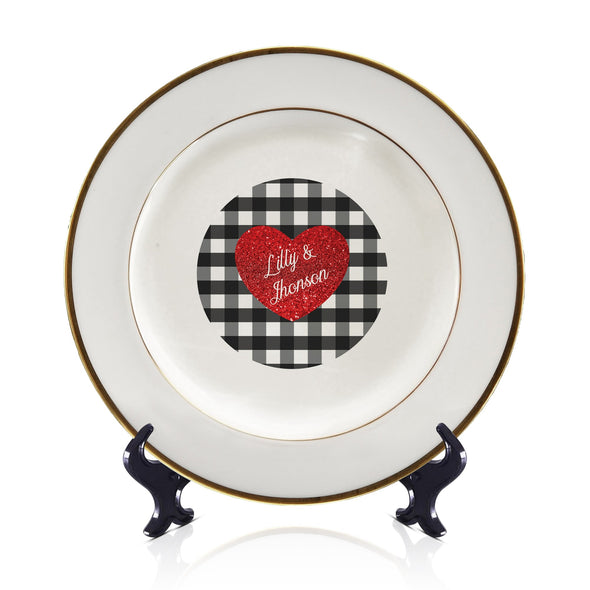 Valentines Ceramic Plate, Personalized Valentine's Day Gift, Valentine's Day Dinnerware, Valentine's Day Decor 