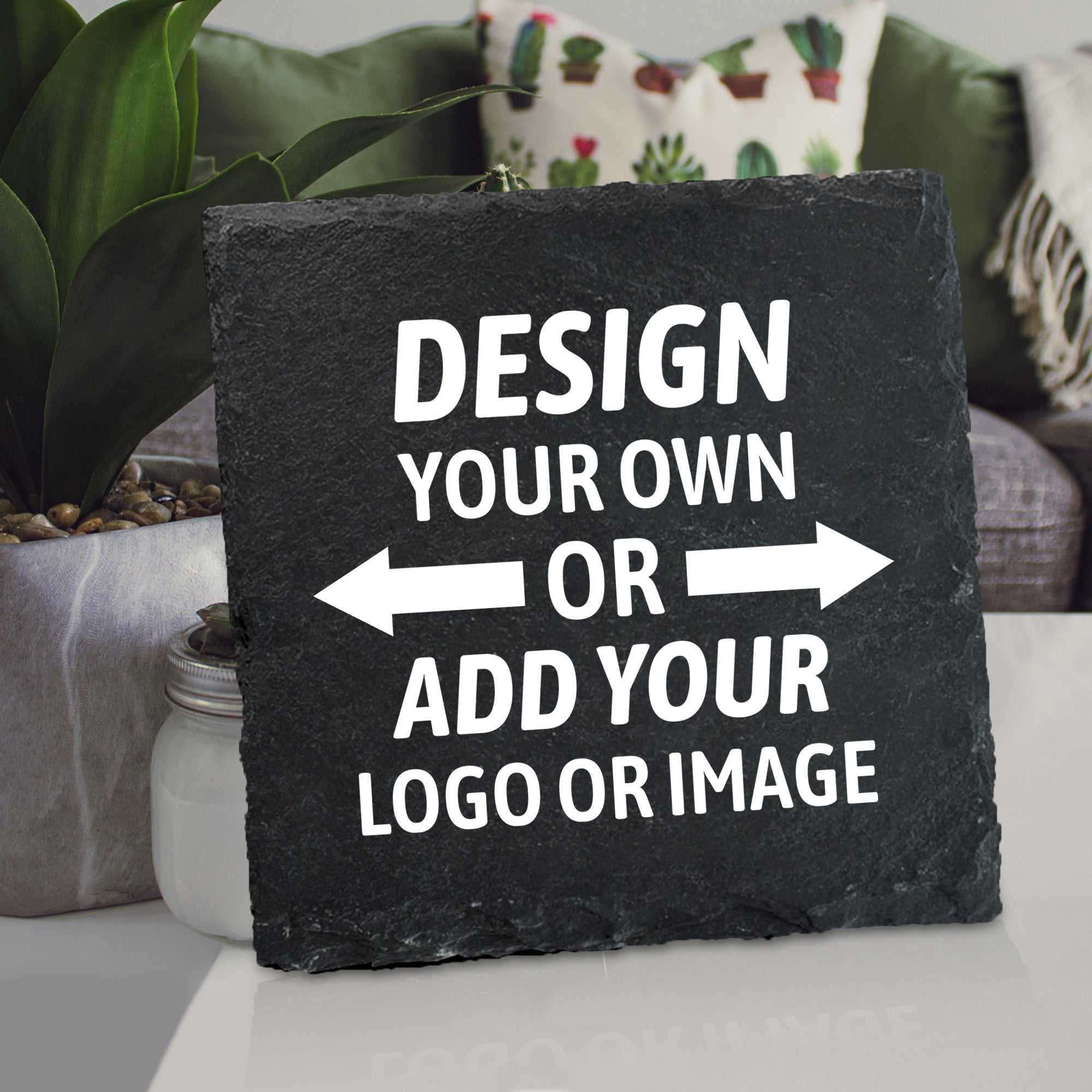 Personalized Slate Coaster – Custom Text & Customized Slate Coaster, Black Coaster