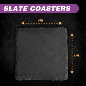 Personalized Slate Coaster – Custom Text & Customized Slate Coaster, Black Coaster