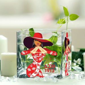 Delta Sigma Theta vases, vases, Mother's Day gifts, Sorority gifts, birthday gifts, square flower vases, sisterhood gifts