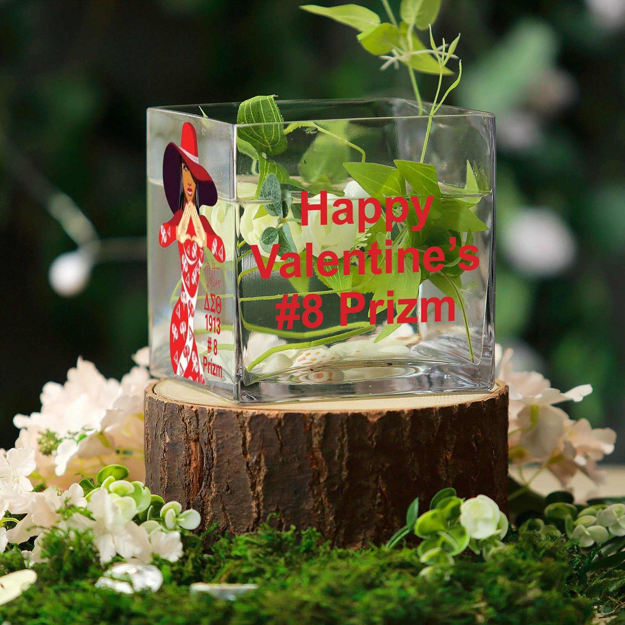Delta Sigma Theta Vases - Sorority Square Flower Vase for Mother's Day and Birthday Gifts