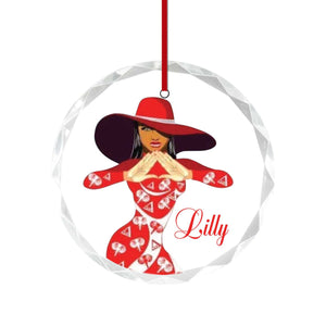 Delta Sigma Theta Sorority Ornaments, Black girl ornaments, Birthday Gift For Soror Sister, Personalized Soror Gift, Glass Ornaments