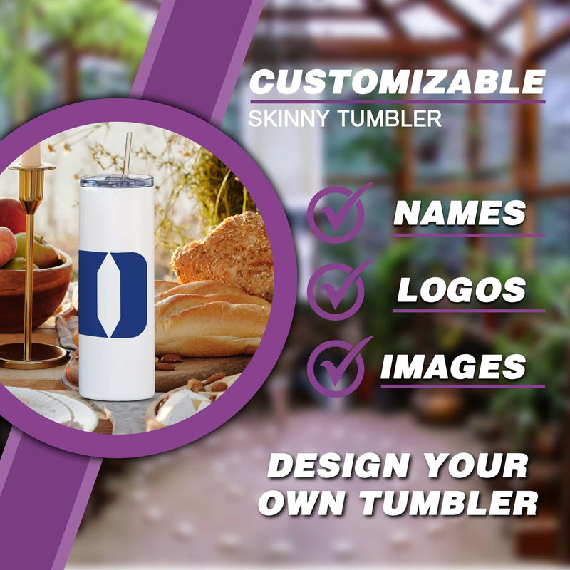 Duke blue devils Tumbler, 20oz personalized Duke Tumbler, Tumbler with straw, Insulated Tumbler, Stainless steel Tumbler