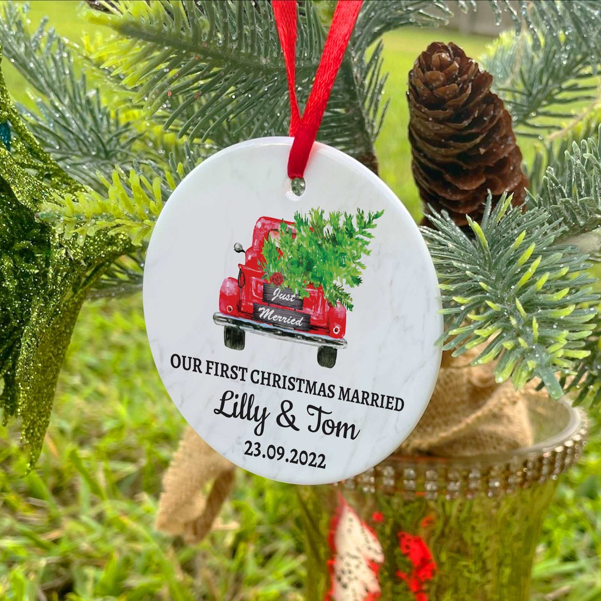personalized Mr and Mrs ornament