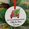 First Christmas married ornament, Mr and Mrs ornament, wedding keepsake, custom married Christmas ornament, Glass ornament 