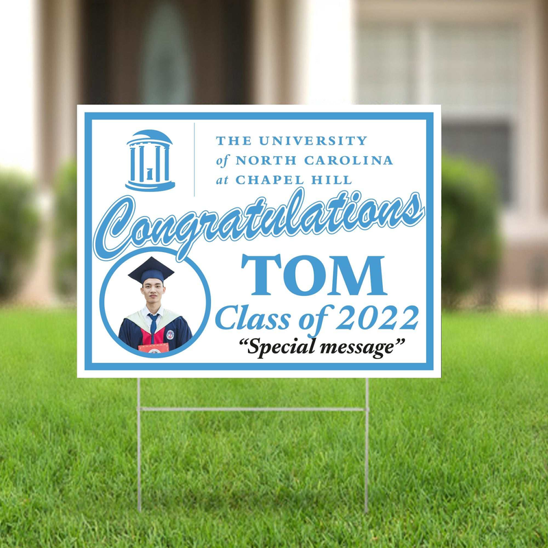 Graduation Yard Sign with H-Stake, Personalized Graduation Sign, Class of 2022 Sign, High School Graduation Facts Sign Graduation Party Sign