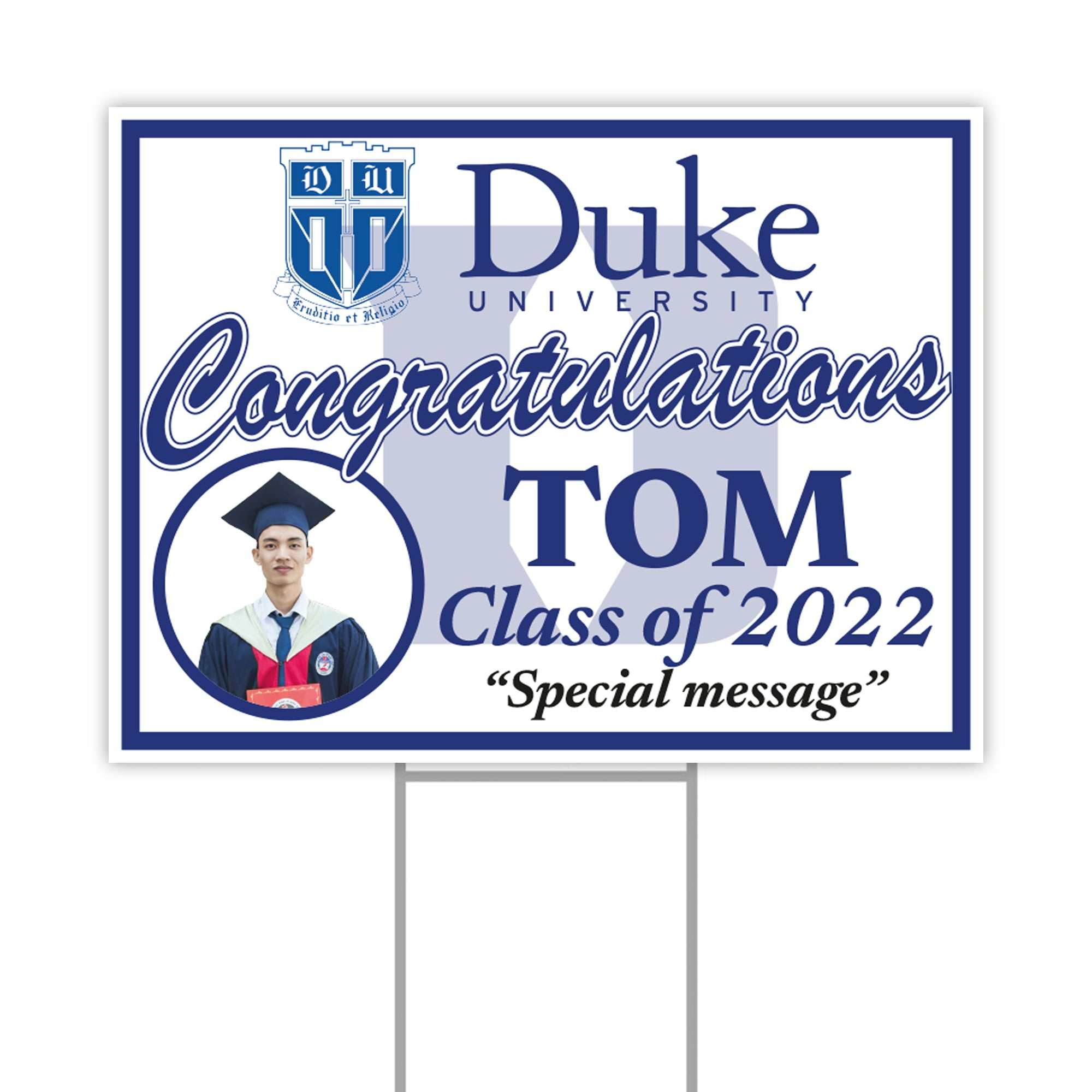 Graduation Yard Sign with H-Stake, Personalized Graduation Sign, Class of2022 Sign High School Graduation Facts Sign Graduation Party Sign