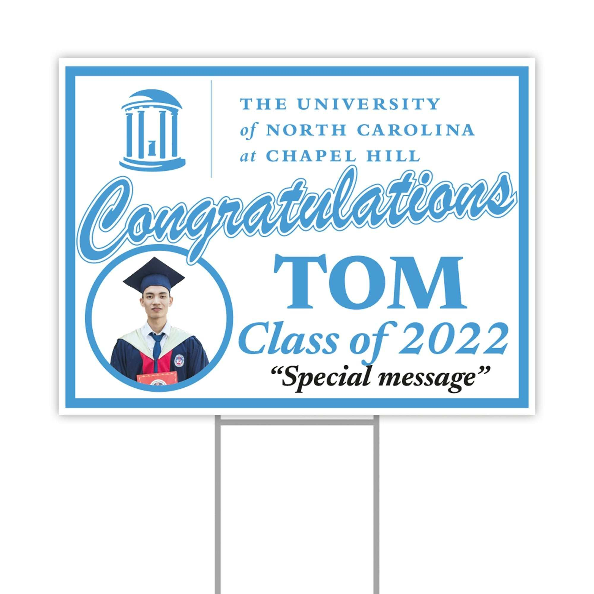 Graduation Yard Sign with H-Stake, Personalized Graduation Sign, Class of 2022 Sign, High School Graduation Facts Sign Graduation Party Sign