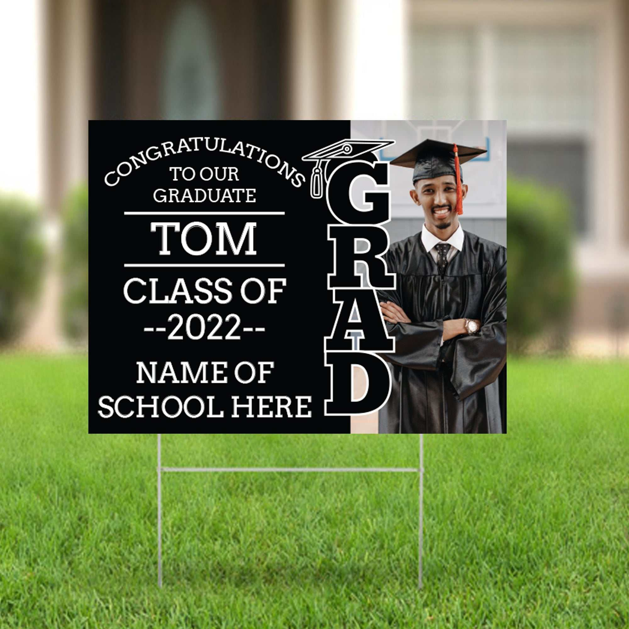 Graduation Yard Sign with H-Stake, Personalized Graduation Sign, Class of 2022 Sign, High School Graduation Facts Sign Graduation Party Sign 2022 Sign High School Graduation Facts Sign Graduation Party Sign