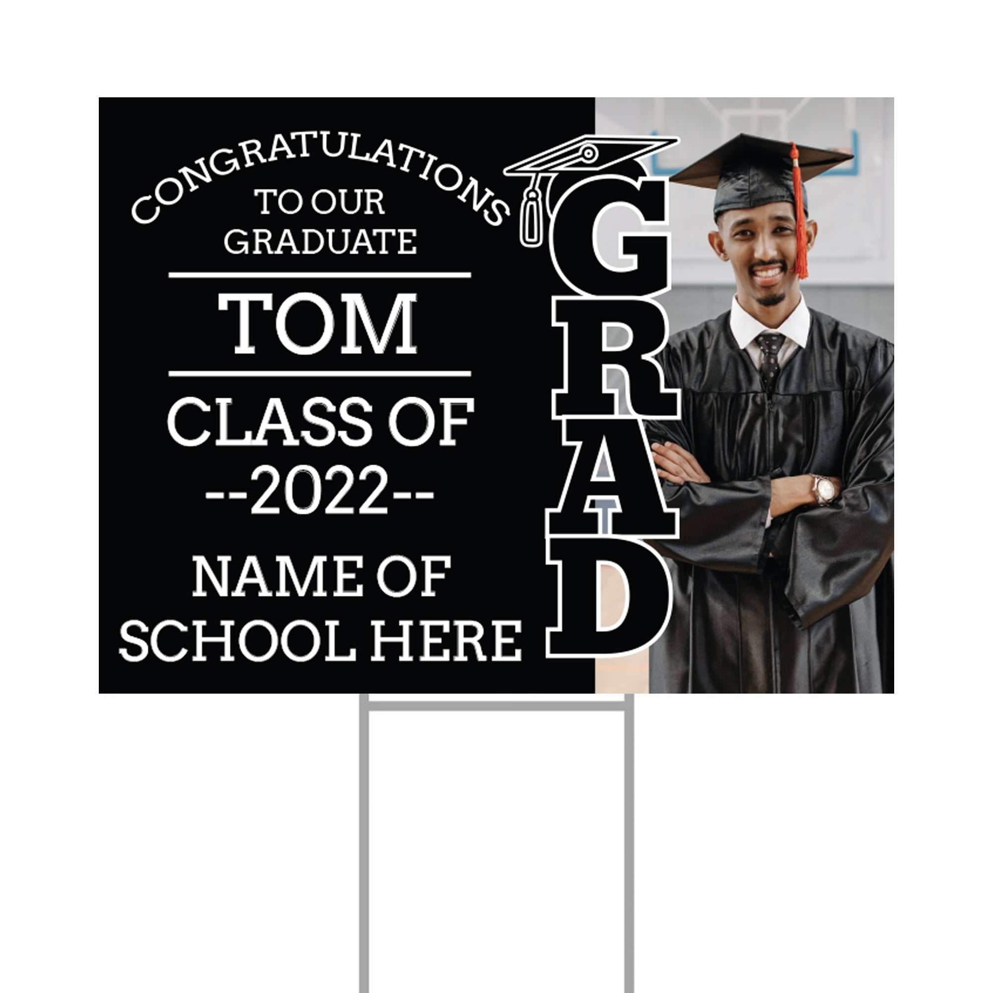 Graduation Yard Sign with H-Stake, Personalized Graduation Sign, Class of 2022 Sign, High School Graduation Facts Sign Graduation Party Sign 2022 Sign High School Graduation Facts Sign Graduation Party Sign