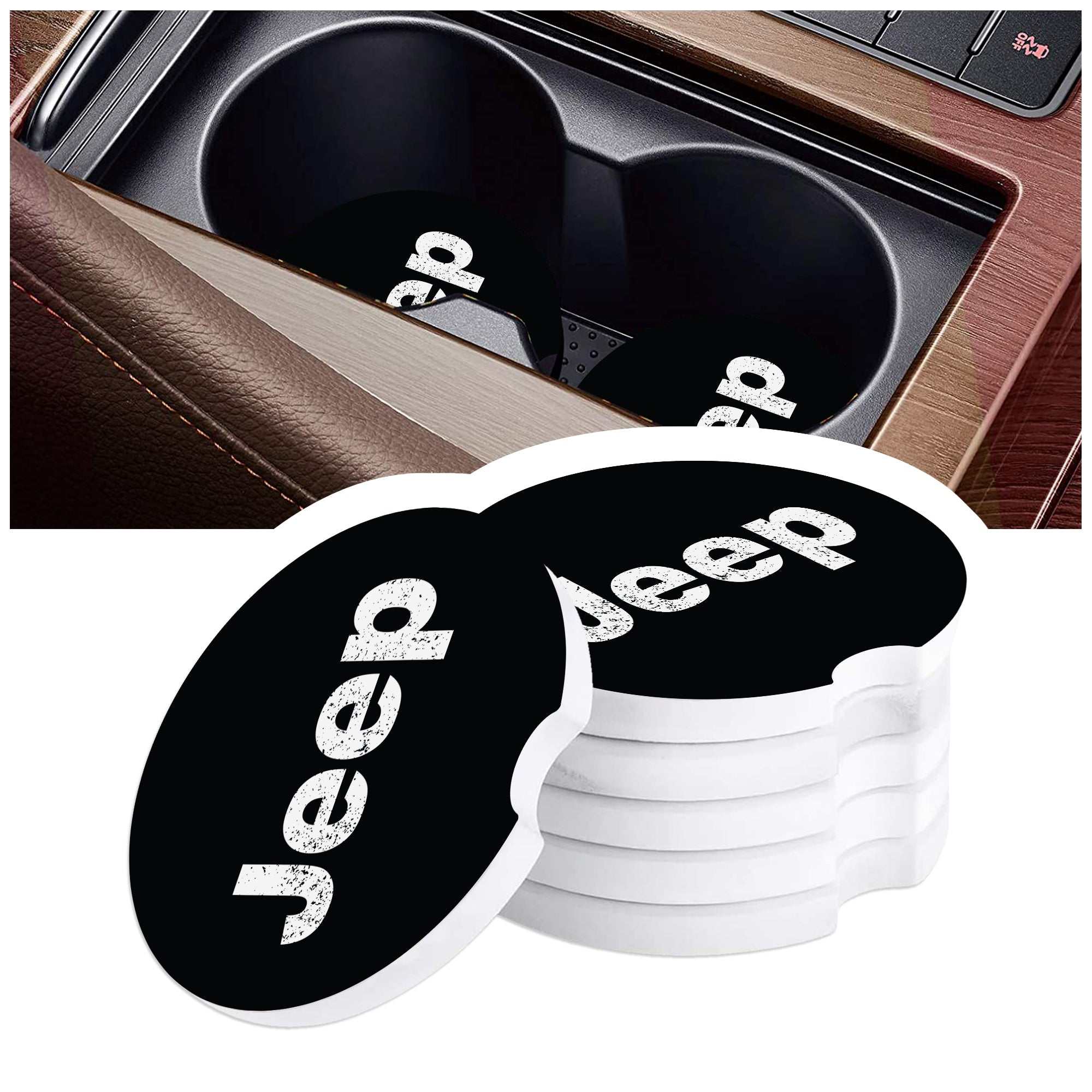 Jeep Assorted Car Coaster, Jeep Car Coasters, Wrangler Car Coasters, Jeep Sandstone Car Coasters, Jeep Accessories