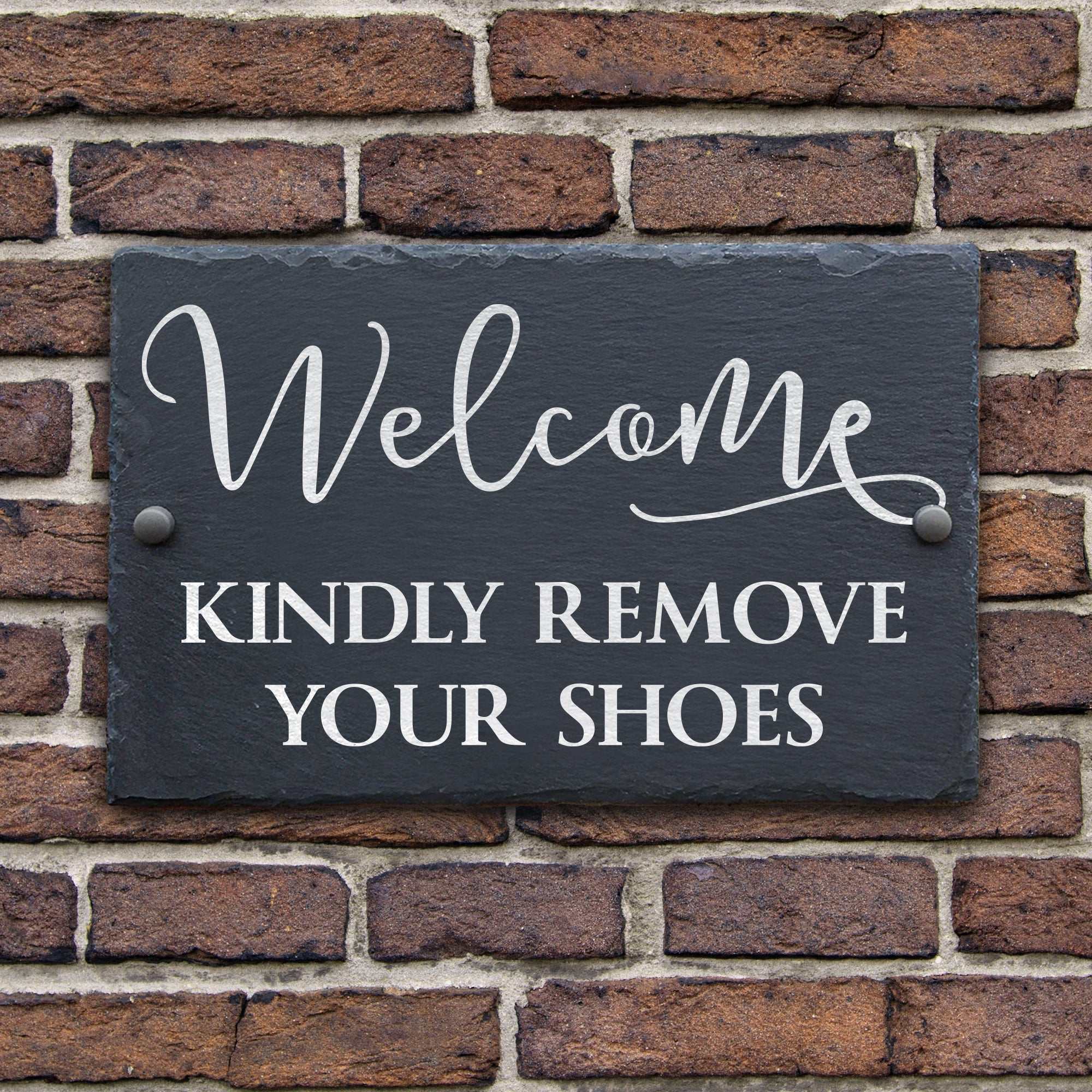 Kindly Remove Your Shoes Sign, Kindly Remove Your Shoes Plaque, Welcome Sign, Welcome Plaque, Remove Your Shoes Slate Plaque, Slate Plaque