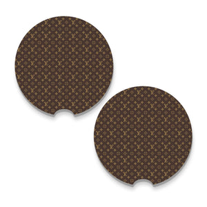 LV Designer Car Coasters, Girly Car Accessories, Louis Vuitton Inspired Car Coaster, Car coasters, New car accessories