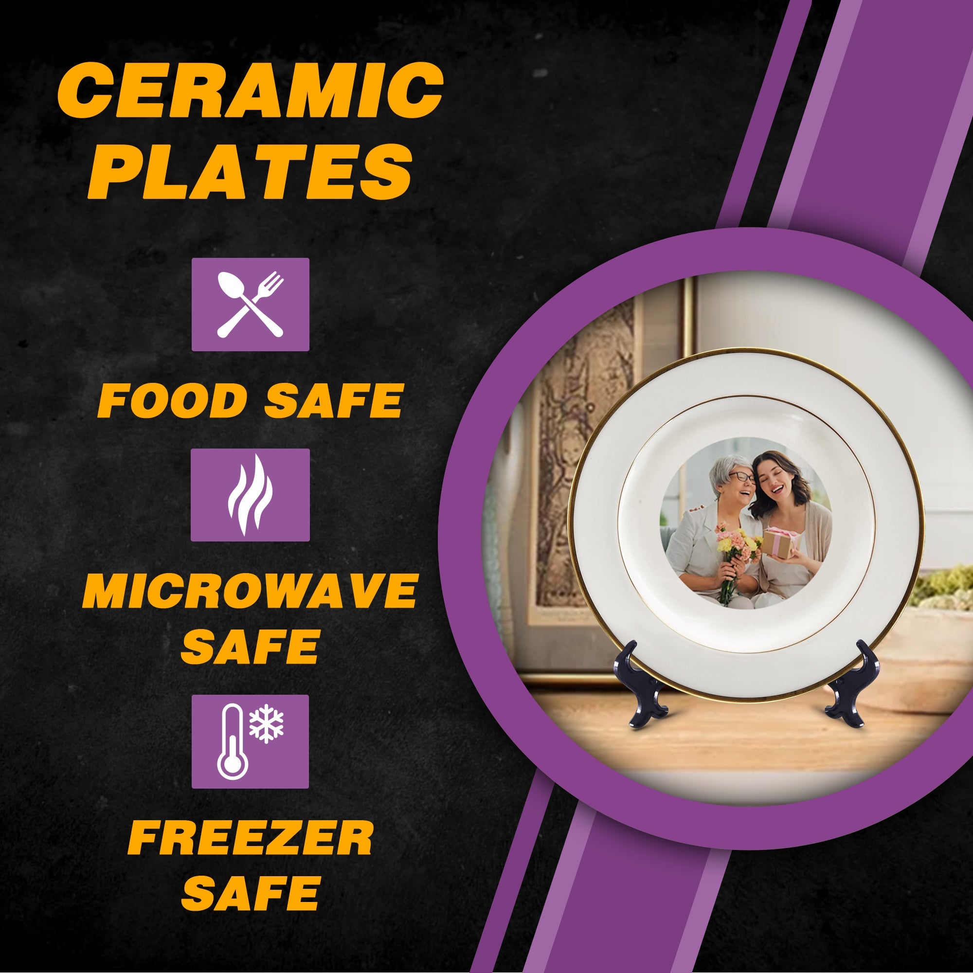 Mothers day gifts, Make Memories with Mom, Personalized Ceramic Plates for Your Special Moments, Customizable Ceramic Display Plates, Perfect for Memorial Gifts and Mother's Day Celebrations