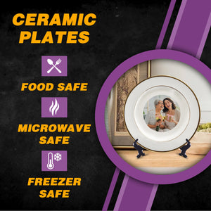 Mothers day gifts, Make Memories with Mom, Personalized Ceramic Plates for Your Special Moments, Customizable Ceramic Display Plates, Perfect for Memorial Gifts and Mother's Day Celebrations