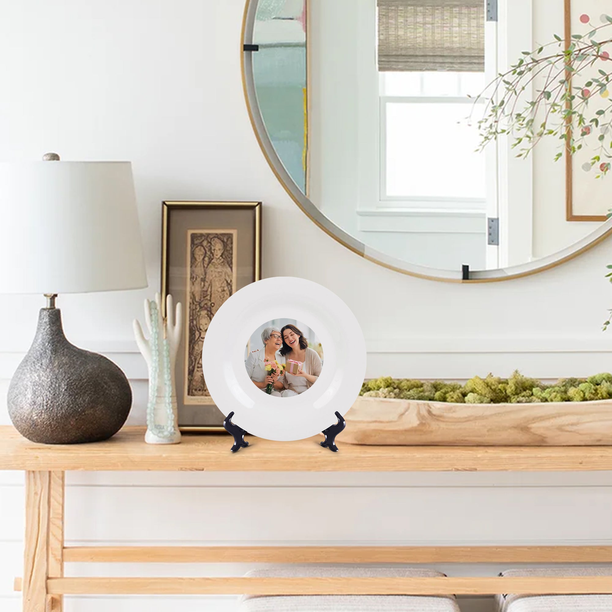 Mothers day gifts, Make Memories with Mom, Personalized Ceramic Plates for Your Special Moments, Customizable Ceramic Display Plates, Perfect for Memorial Gifts and Mother's Day Celebrations