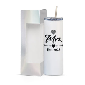 MIRACLE PRINTS Mr and Mrs 2023 Tumbler Set, Engagement Wedding Gifts for Couples Newlyweds Wife Husband Bride To Be Newly Engaged 20oz Travel Tumbler Bachelorette Party Gifts