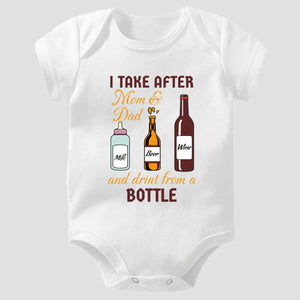 Mom and Dad Drinking, Funny Baby Onesie®, Pregnancy Announcement Baby Onesie®, Baby Name Onesie®, Personalized Baby Girl Shirt