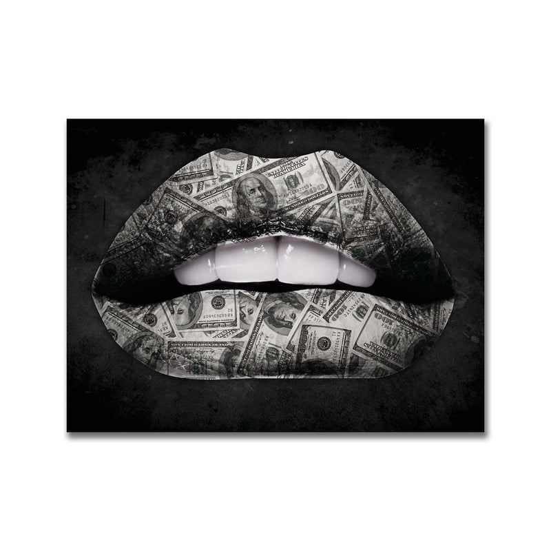 Money Lips Canvas Art - A Unique Statement Piece