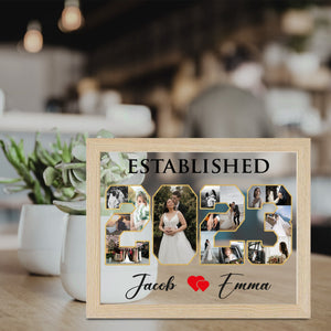 Mr. & Mrs. Picture Frame- Established photo frame- Wedding photo frame- Anniversary photo frame- Anniversary gifts- Personalized Gifts