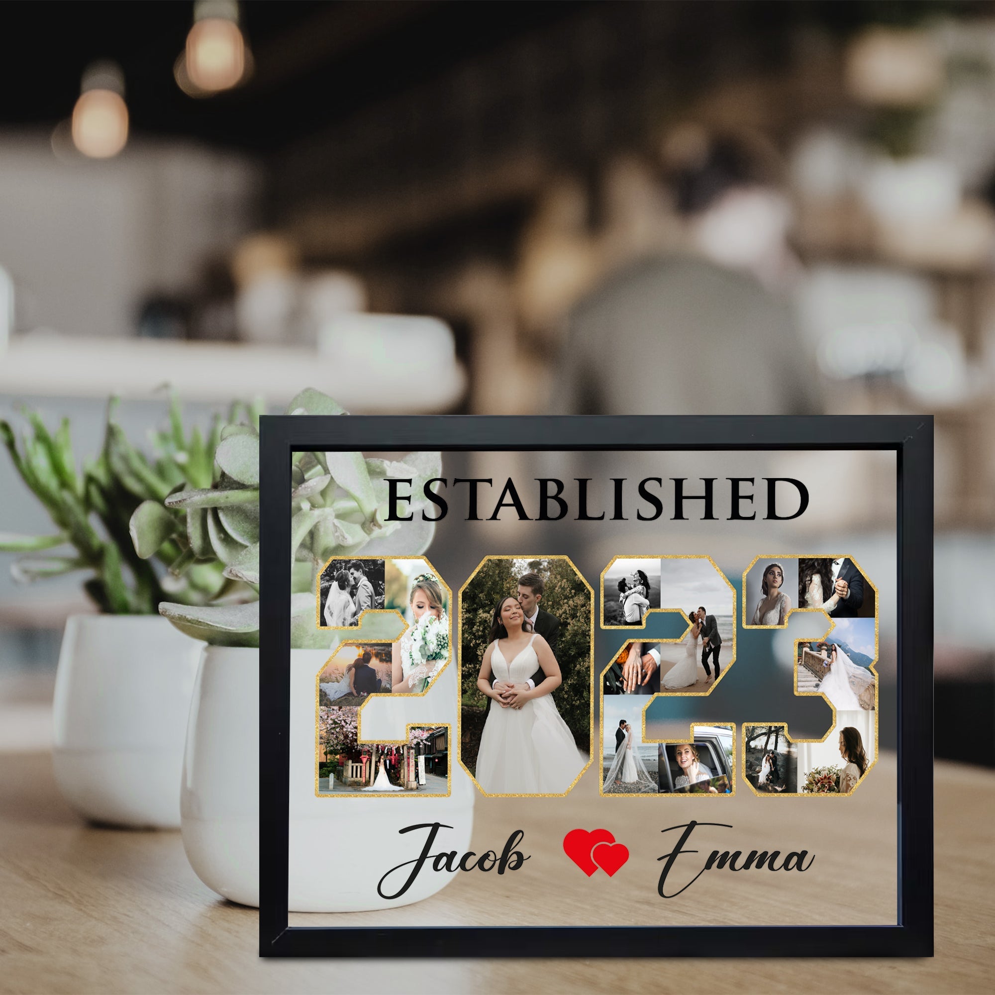 Mr. & Mrs. Picture Frame- Established photo frame- Wedding photo frame- Anniversary photo frame- Anniversary gifts- Personalized Gifts