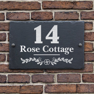 Personalized Address Hanging Sign, Welcome Sign, New home plaque, Custom Slate Plaque, Farmhouse Plaque, Name Slate Address Sign, Door Sign