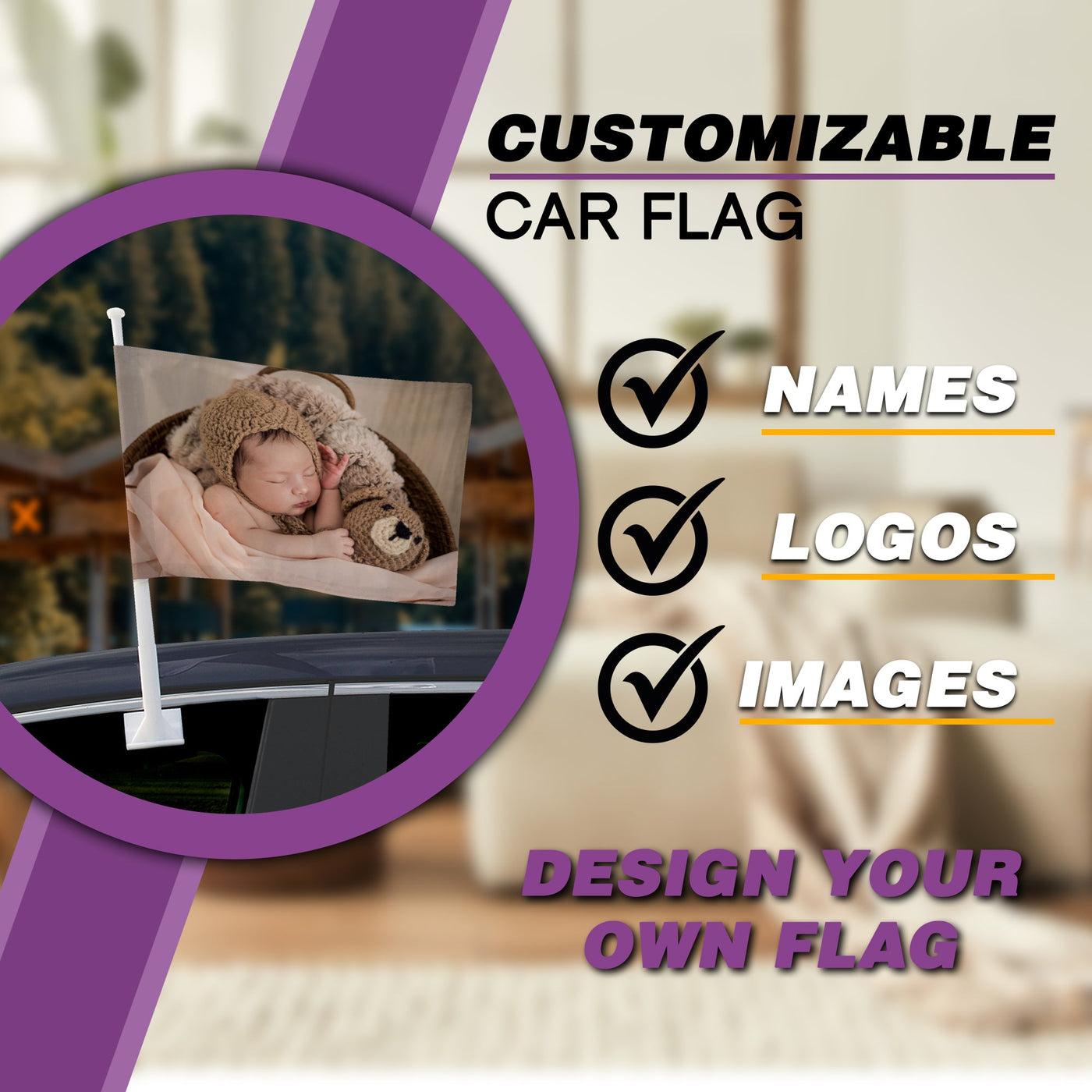 Car Flags Personalized Car Flags