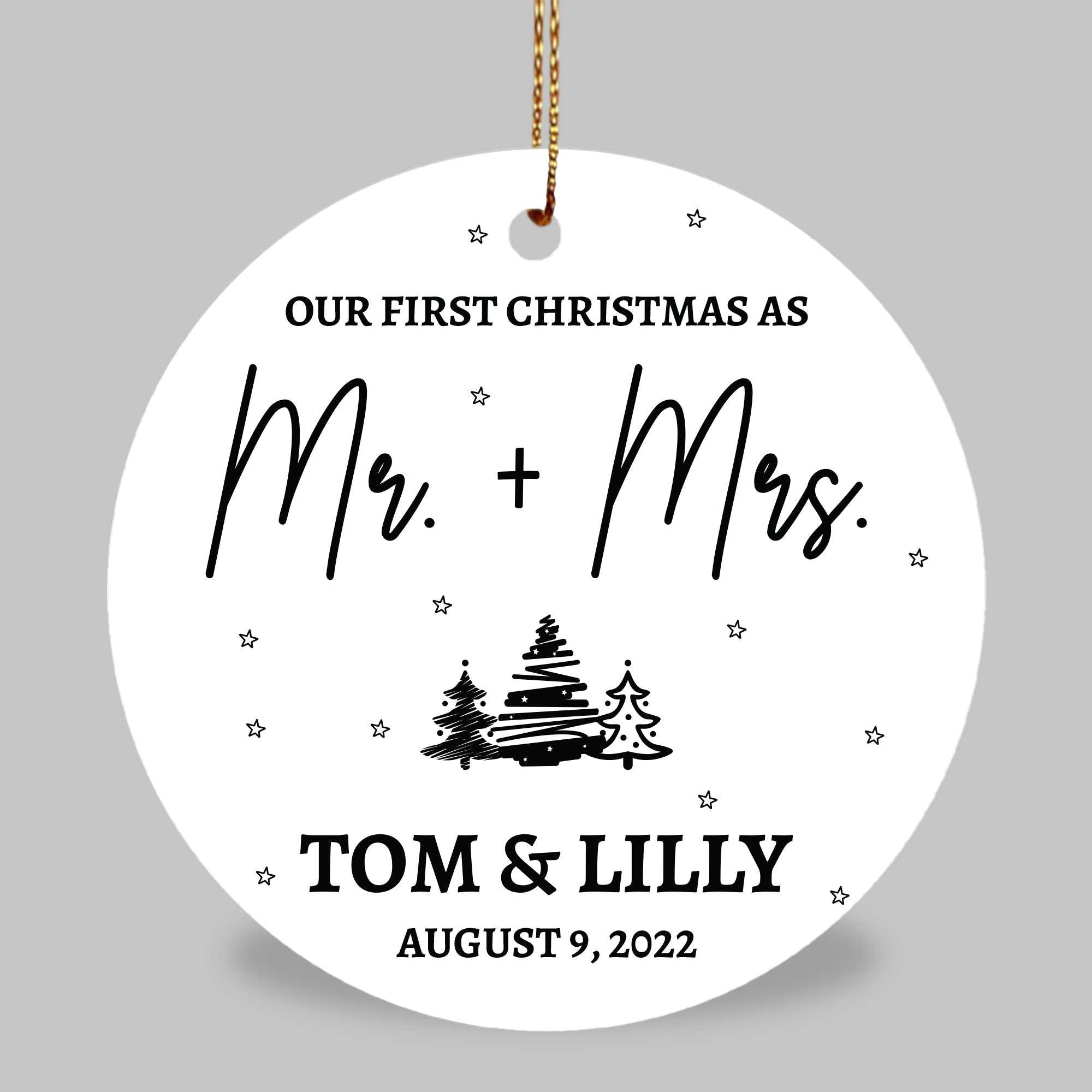 First Christmas Ceramic Ornaments, Mr. and Mrs. Ornaments, Personalized ornament, Newlyweds, wedding anniversary, keepsakes