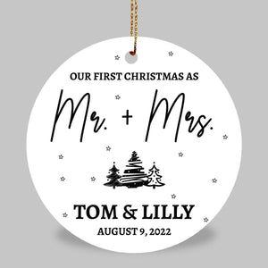 First Christmas Ceramic Ornaments, Mr. and Mrs. Ornaments, Personalized ornament, Newlyweds, wedding anniversary, keepsakes