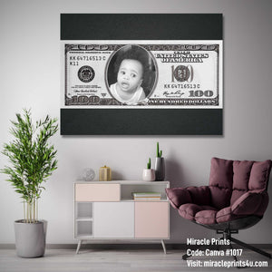 Custom Personalized Dollar Canvas - Unique Wall Art