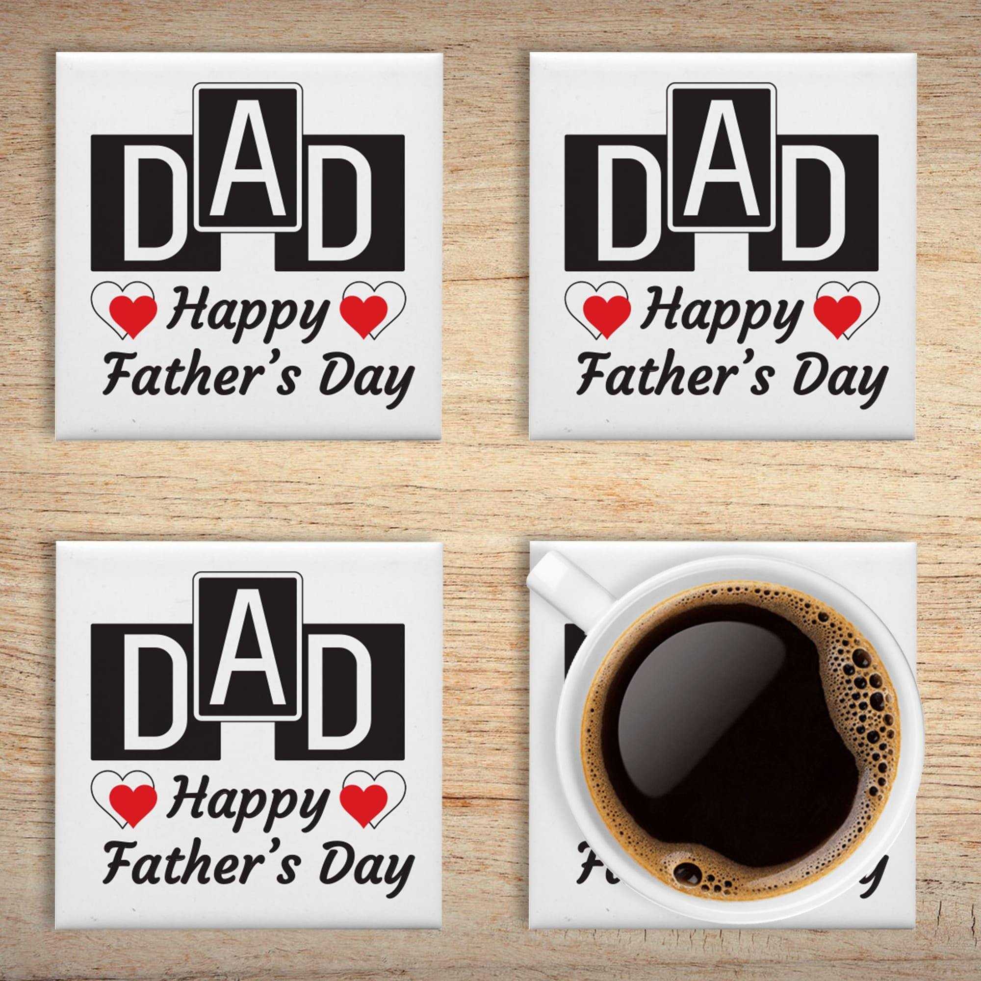 Dad Coaster - Personalized Ceramic Coaster for Father's Day - Personalized gifts for dad- Ceramic coaster