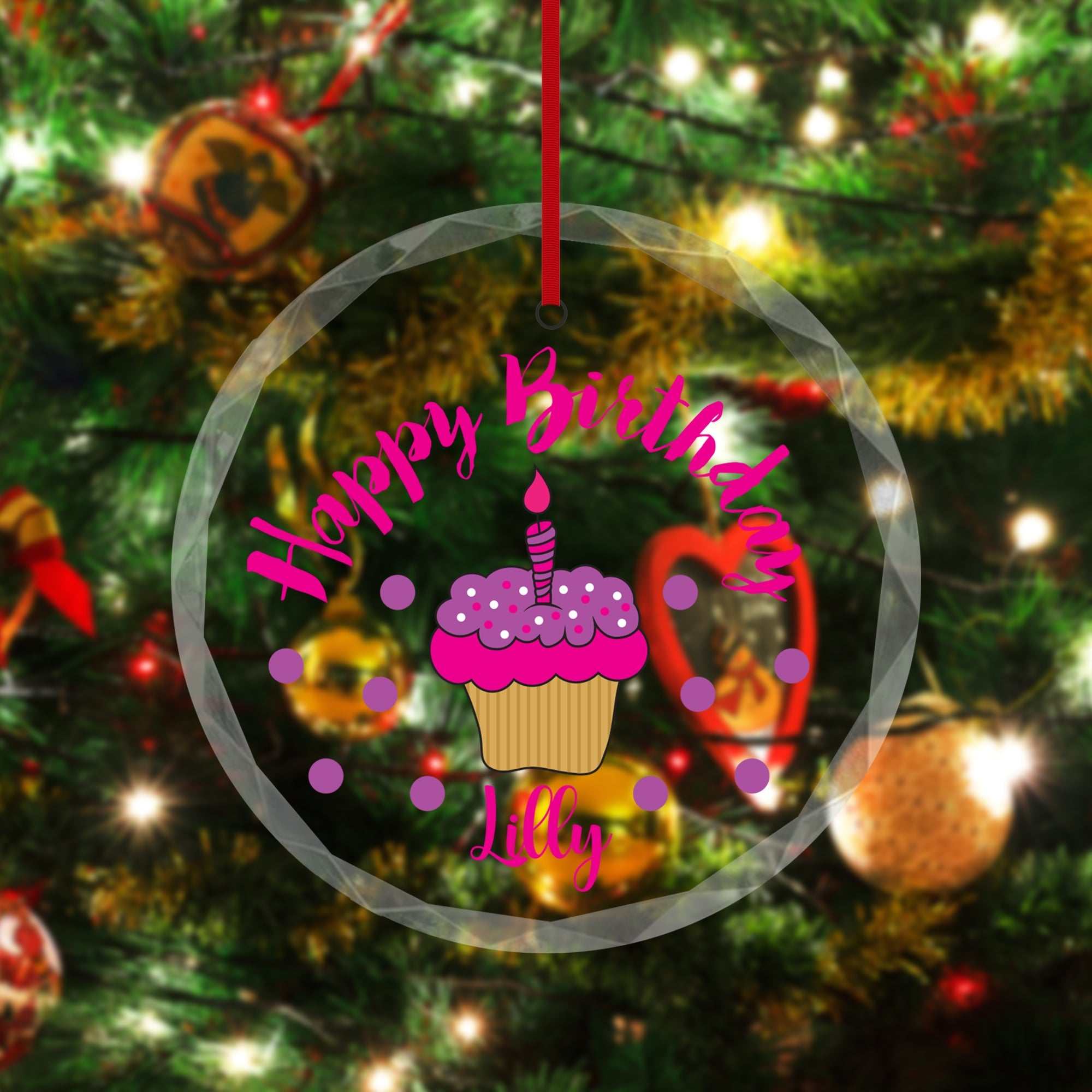 Personalized glass birthday Ornaments, boys glass birthday Ornaments, girls glass birthday Ornaments, Glass Ornament