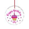 Personalized glass birthday ornaments, birthday glass ornaments, birthday gifts, personalized gifts, birthday celebrations 