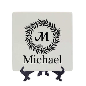 Personalized Monogram Square Ceramic Plates Customized Home Decor Custom Family Decor, Personalized Gifts