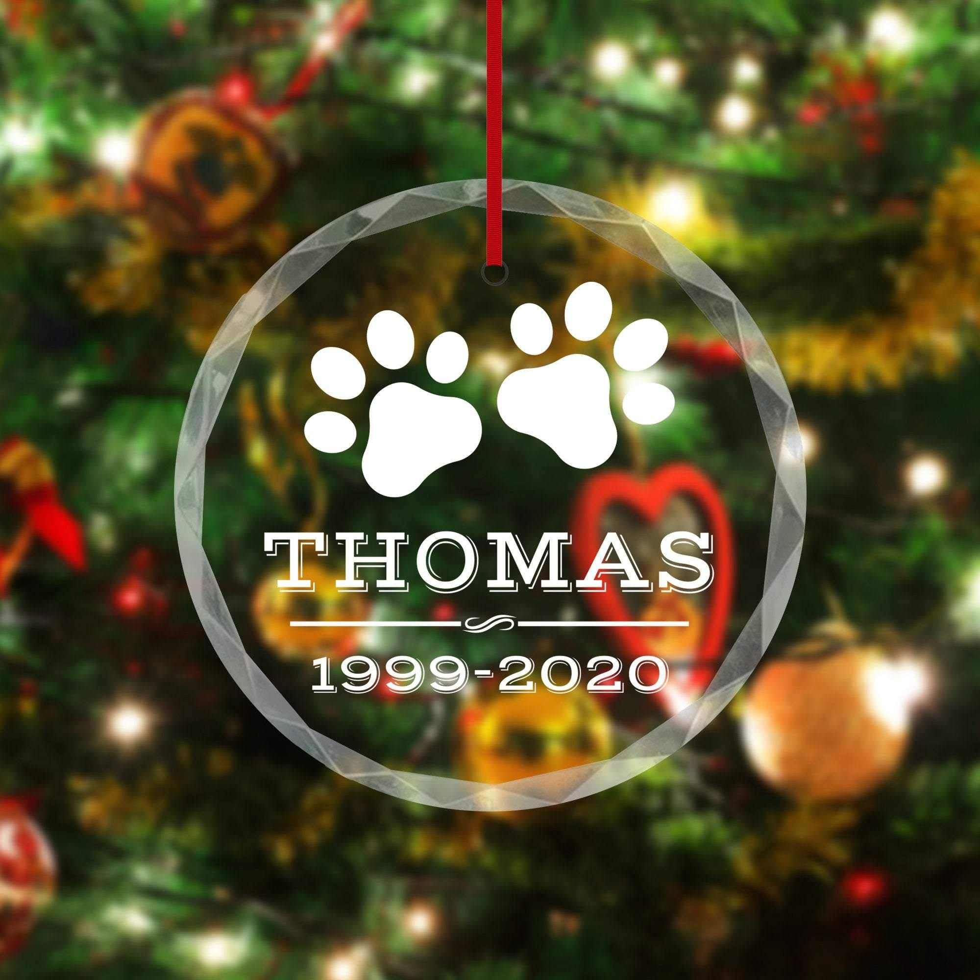 Personalized pet ornaments, Memorial ornaments, Memorial glass ornaments, Pet memorial keepsakes, ornament, pet loss tributes