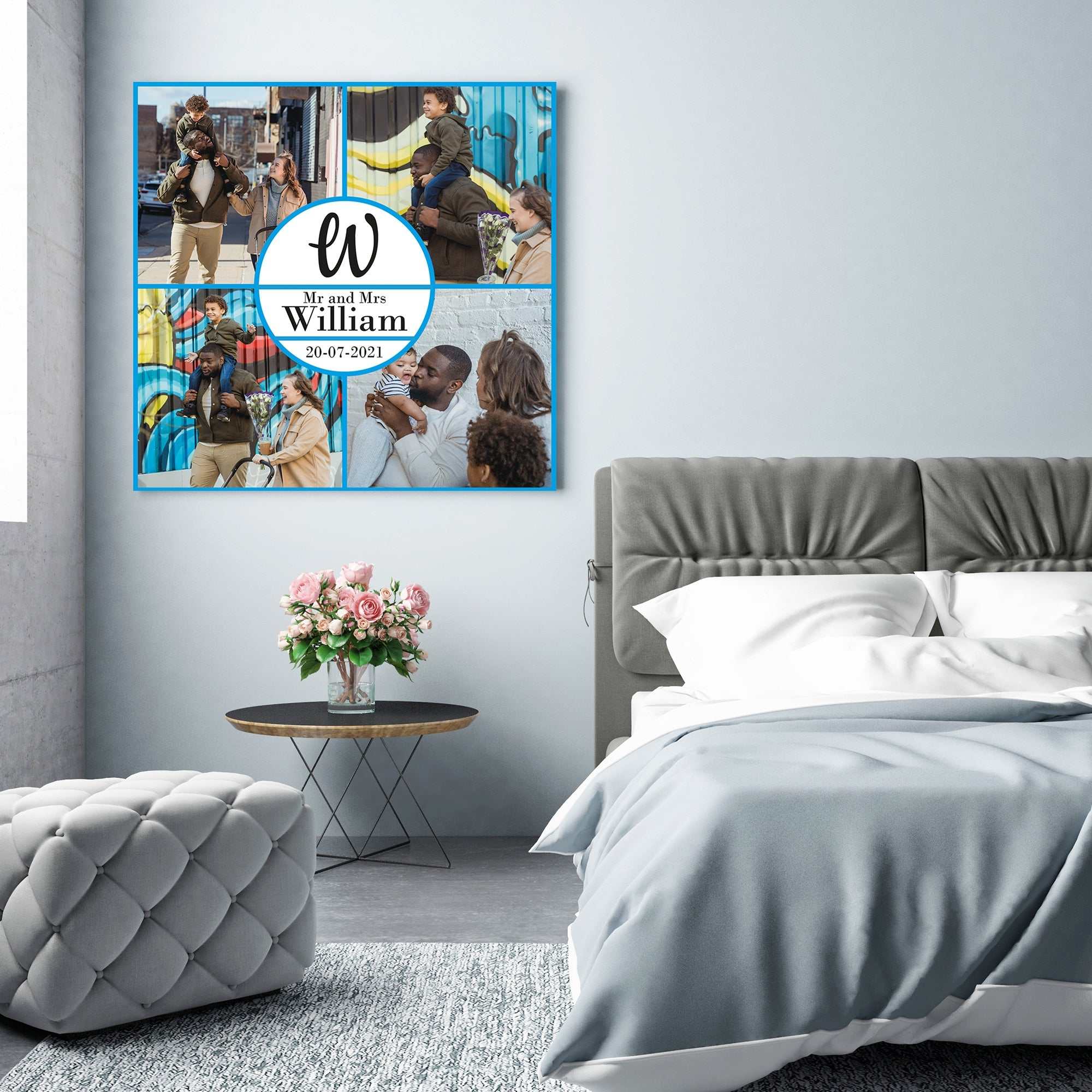 Personalized Photo Canvas - Mr and Mrs Custom Wall Art - Ideal Dad Birthday Gift and Wall Decor