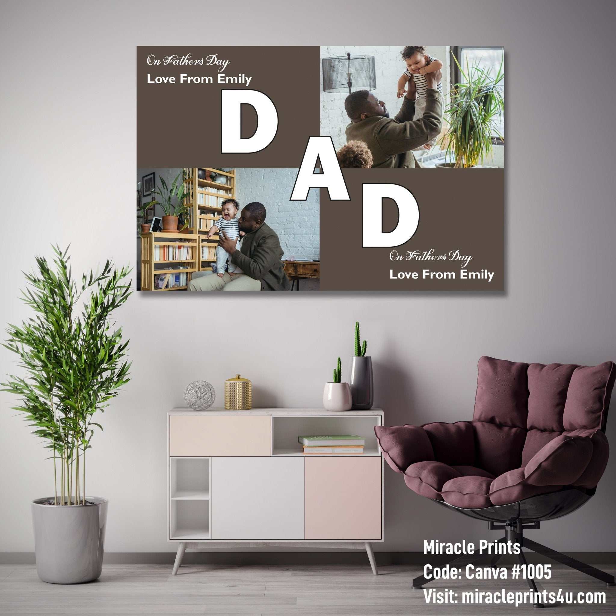 Personalized Photo Canvas - Custom Wall Art for Dad