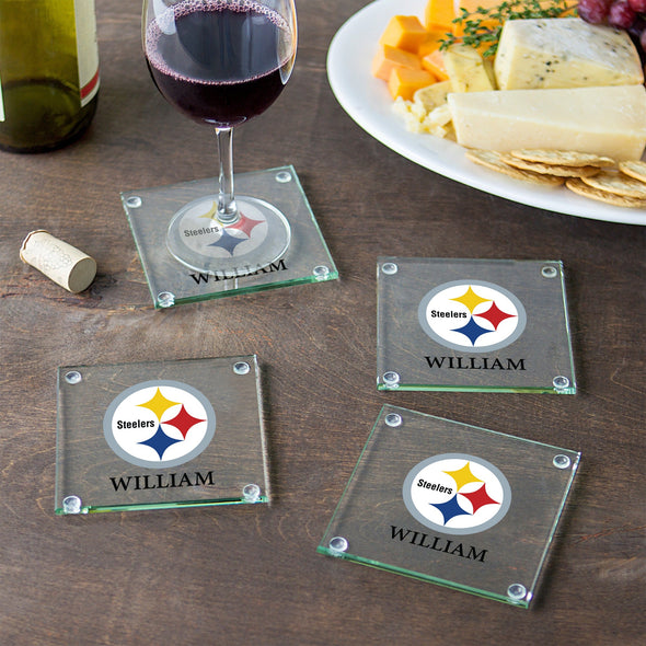 Pittsburgh Steelers, Glass Coasters, NFL Team Logo, Drink Coasters, Team Spirit, Football Fans, Pittsburgh Steelers, NFL