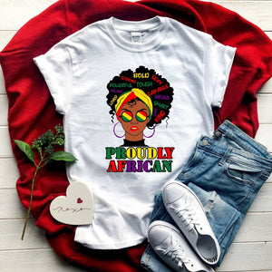 Proudly African T-Shirts- African Culture T-Shirt- South Africa T-shirt- Black History Month- Black Pride Shirt- Black Independence gift