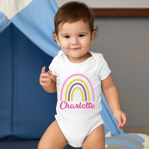 Rainbow Custom Baby Onesie® - Pregnancy Announcement Baby Onesie®, Baby Name Onesie®, Personalized Baby Girl Shirt