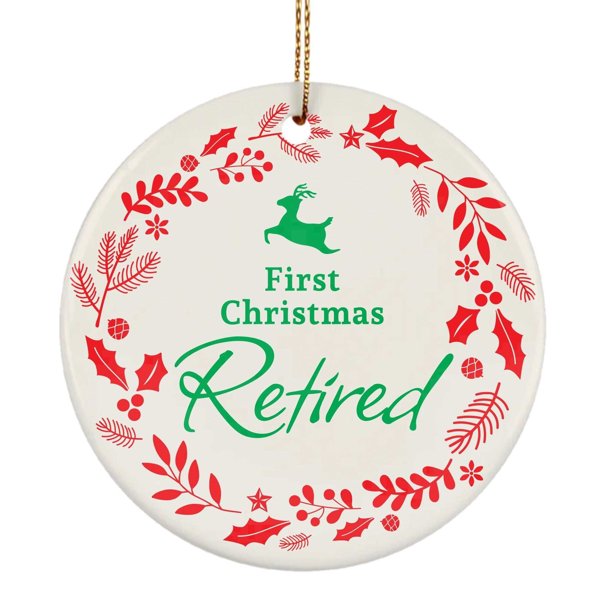 Retirement Christmas Ornament, First Year Retired, The Christmas Ornaments, Personalized christmas Ceramic Ornaments