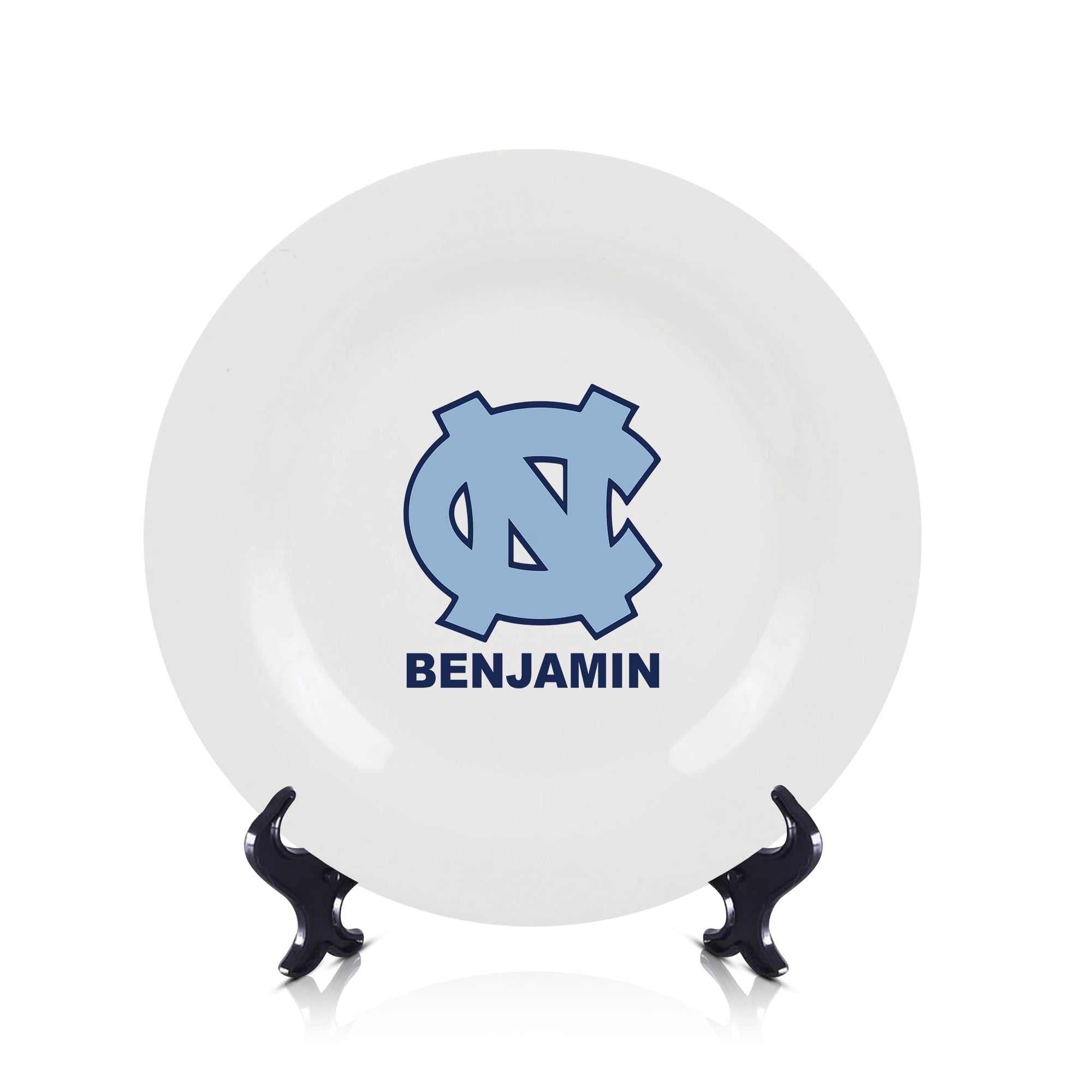 Personalized UNC Tarheels Ceramic Plate Decor UNC Tar Heels Fan Plate.